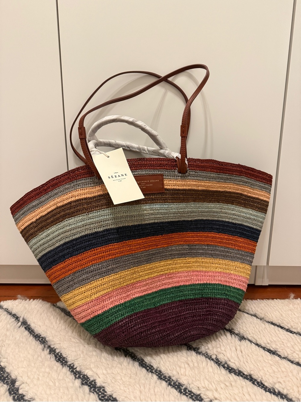 NWT Sezane Justine Maxi Basket Bag - Picture 2 of 7